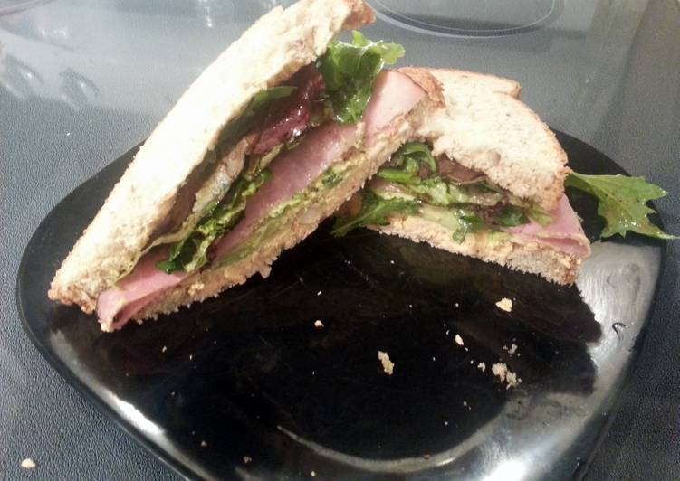 Recipe of Homemade Ham and Goat Cheese Sandwiches
