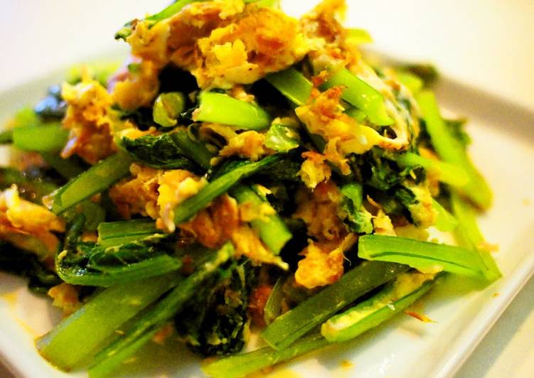 Recipe of Any-night-of-the-week Komatsuna and Tuna Egg Stir-fry