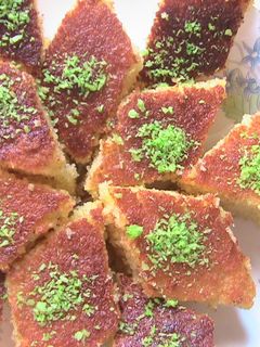 صورة لوصفة طريقة عمل كيكة البسبوسة