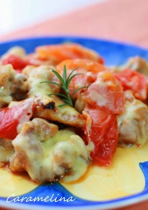 A picture of Pan-Fried Cheesy Chicken & Tomato.