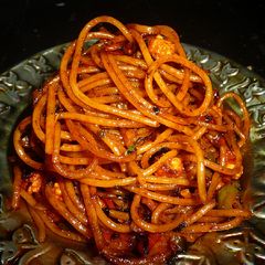 A picture of Spaghetti Red Sauce Pasta | Traditional Italian cuisine | Restaurant-Style.