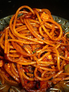 A picture of Spaghetti Red Sauce Pasta | Traditional Italian cuisine | Restaurant-Style.