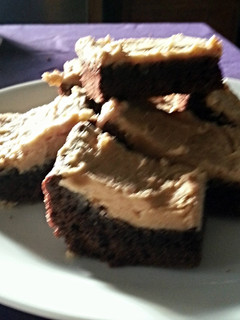 A picture of Tinklee's Easy Brownies/Peanut Butter Frosting.