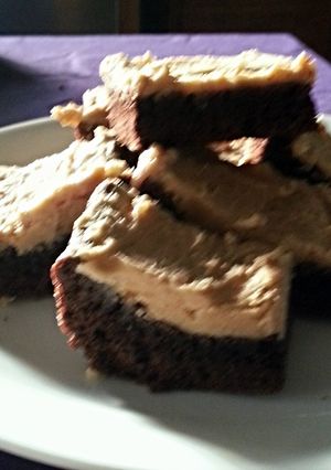 A picture of Tinklee's Easy Brownies/Peanut Butter Frosting.