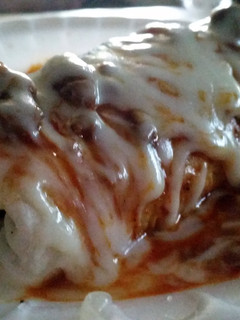 A picture of Chile Colorado wet buritto.