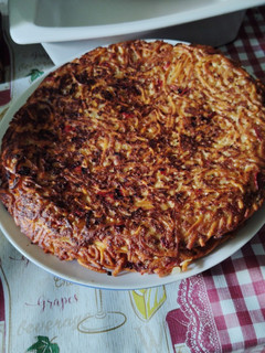 Una foto de Tortilla de fideos una delicia de rápida para reutilizar lo que quedó