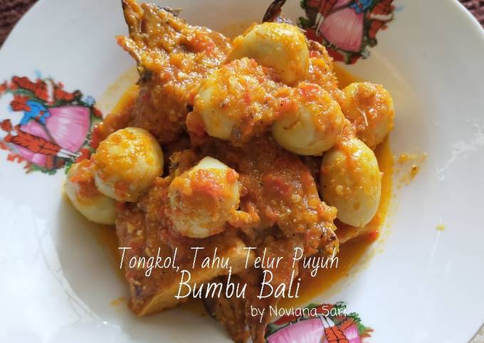 Resep Tongkol Tahu Telur Puyuh Bumbu Bali Oleh Noviana Sari Cookpad