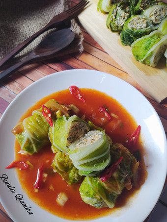 Cara Gampang Membuat Sawi Gulung Isi ayam sayur Enak Dan Mudah