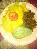 Tumeric rice with Dengu