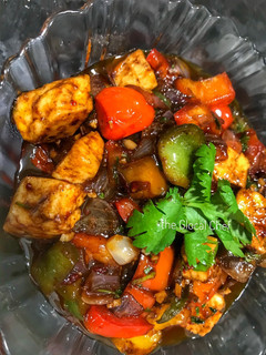 A picture of Dry Paneer Chilli.