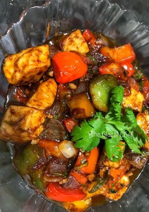 A picture of Dry Paneer Chilli.