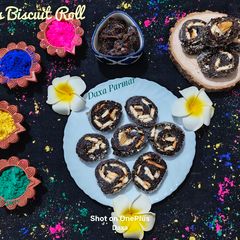 A picture of Khajoor Biscuit Roll OR Dates Biscuit Roll.