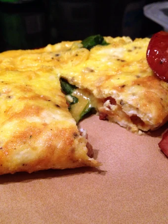 Recipe Spinach Jack Cheese And Andouille Sausage Omelette the Awesome  So Delicious