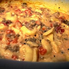 Crock Pot Sausage & Cheese Tortellini A picture of Crock Pot Sausage & Cheese Tortellini.