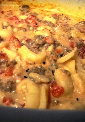 A picture of Crock Pot Sausage & Cheese Tortellini.