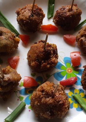 A picture of Potato mix bell pepper crispy cheese balls.