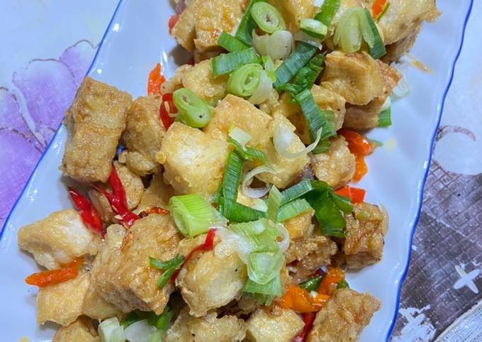 Resep: Tahu crispy tumis cabai Rumahan