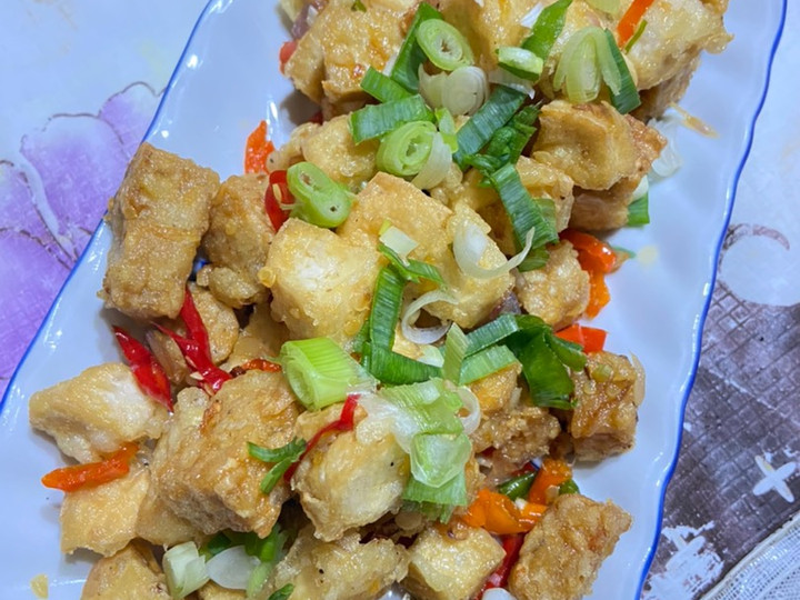 Resep: Tahu crispy tumis cabai Rumahan