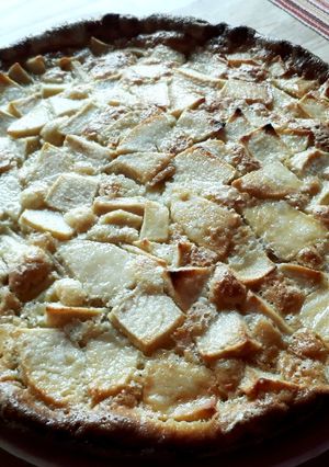 Una foto de Torta de manzana en licuadora