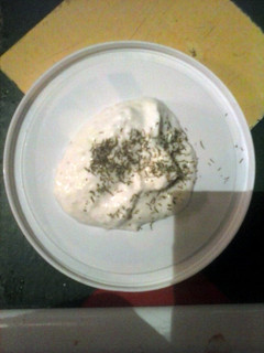 A picture of Brad's tatziki sauce.