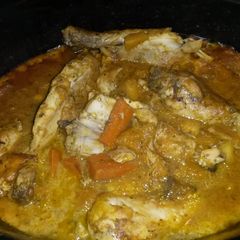 A picture of Crockpot curried coconut chicken.