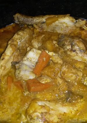 A picture of Crockpot curried coconut chicken.