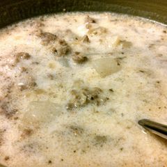 Potato soup with Sausage A picture of Potato soup with Sausage.