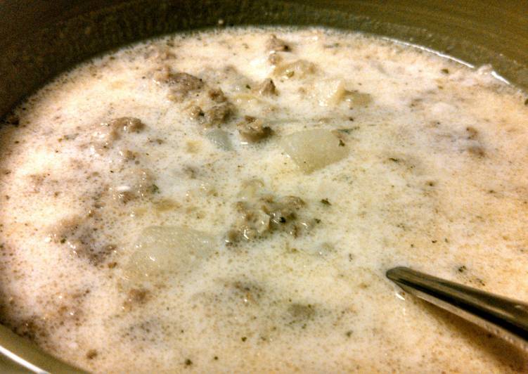 Easy Cheap Dinner Potato soup with Sausage