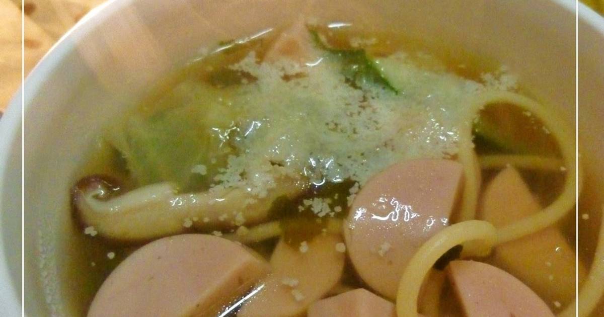 Easy To Eat Fish Sausage and Pasta Soup Recipe by cookpad.japan Cookpad