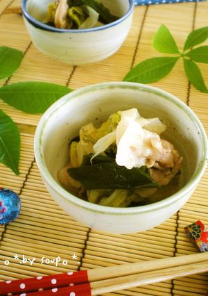 A picture of My Grandma's Signature Dish- Steam-Simmered Pork Belly and Chinese Cabbage *.