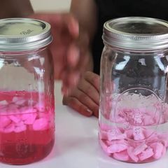 A picture of Pink bubble gum vodka.