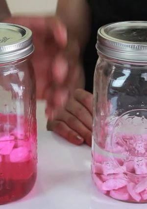 A picture of Pink bubble gum vodka.