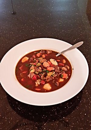 A picture of Beef Vegetable Soup.