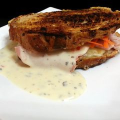 A picture of Ham And Cheese With Carrot Sandwich.