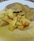 Peceto con salsa de puerros aromático