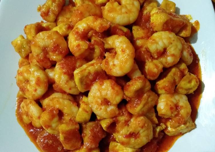 Sambal udang campur tahu