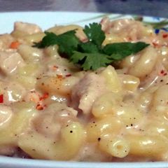 A picture of Pasta in White Sauce.