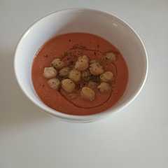 Una foto de Salmorejo sin gluten
