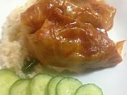 A picture of beef stuffed cabbage rolls