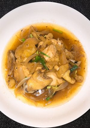 Hình của món Gà Rang Gừng.