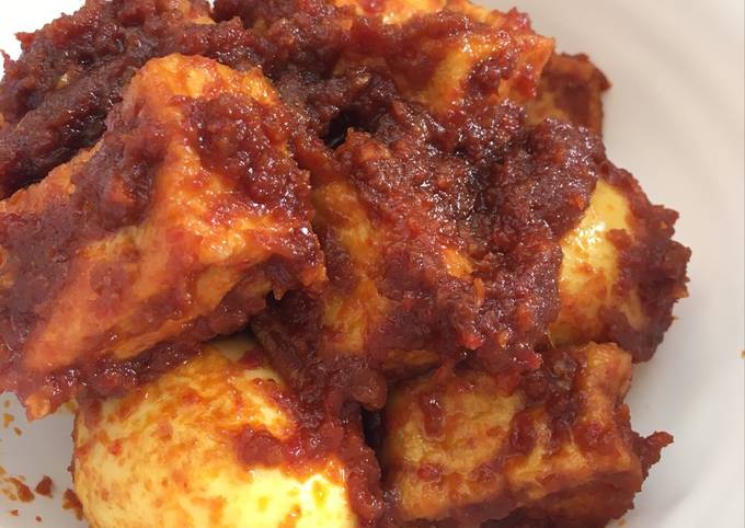 Resep: Telor tahu bumbu bali Kekinian