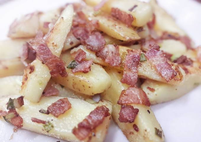 How to Make Quick Bacon roasted potato wedges