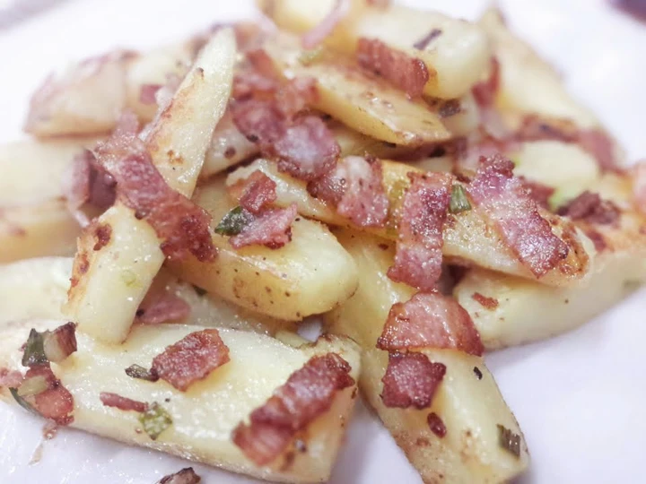 Recipe Bacon roasted potato wedges which Delicious