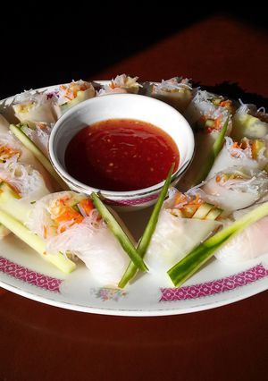 A picture of Fresh Spring Rolls with Crab Meat.