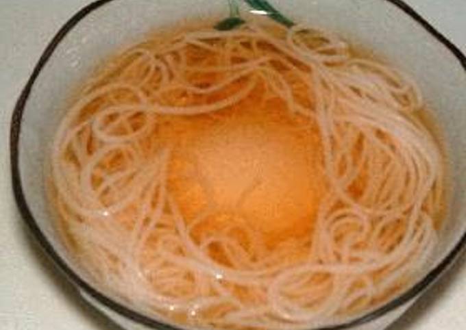 Somen Noodles with an Poached Egg