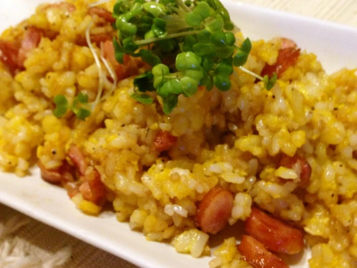 Recipe Easy Breakfast in Just 5 Minutes! Fried Rice with Sausage the So Delicious Perfect