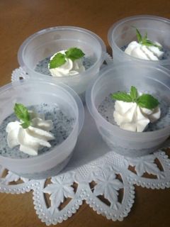 A picture of Black Sesame Pudding.