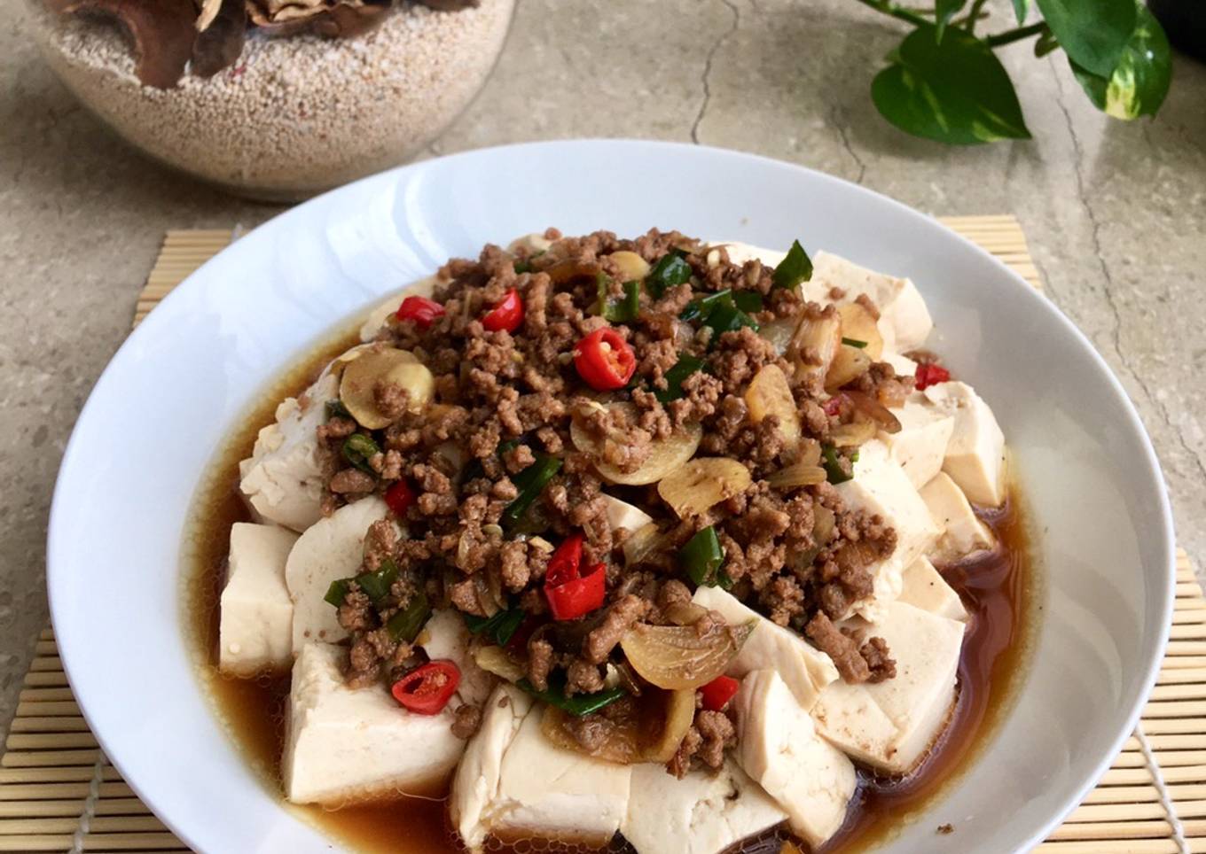 Tahu kukus siram kuah kecap