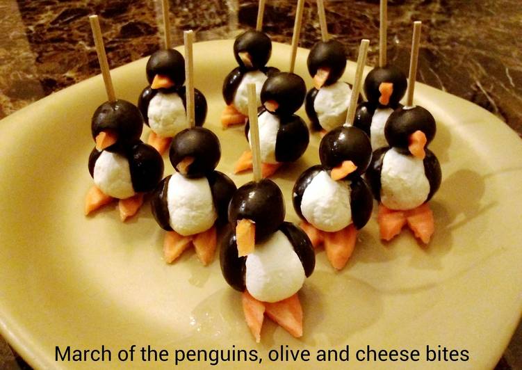 Steps to Make Speedy March of the penguins, olive and cheese bites