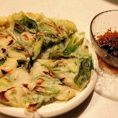 A picture of Without Eggs Japanese Leek Chijimi Made with Rice Flour.